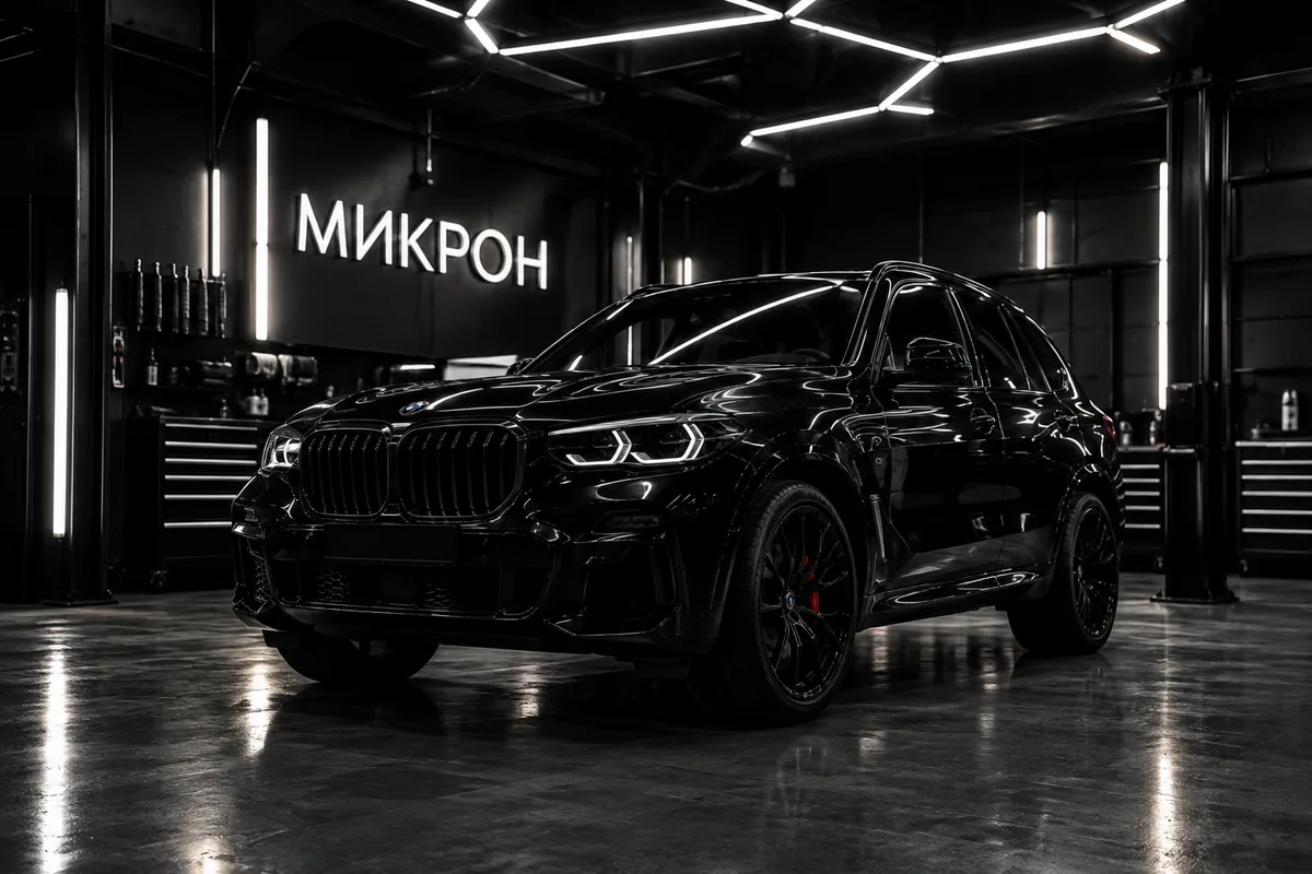 Чёрный BMW X5 в студии МИКРОН