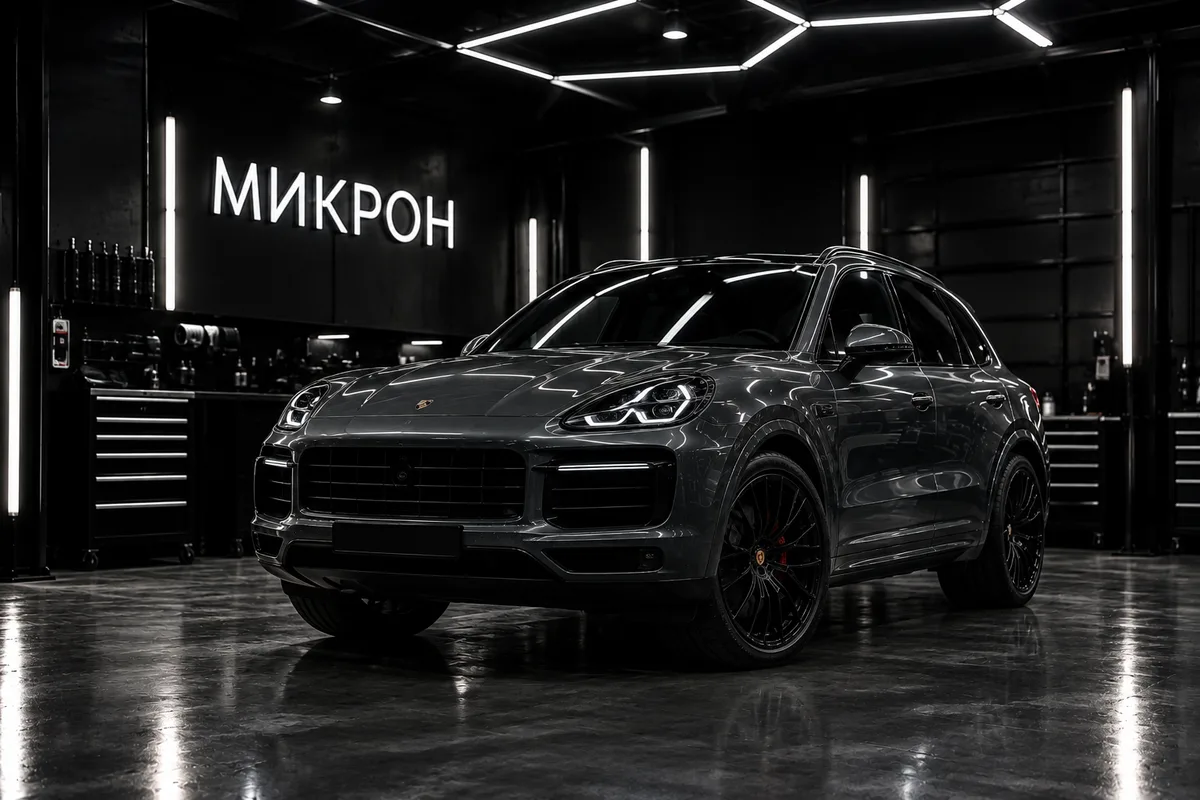 Графитовый Porsche Cayenne в студии МИКРОН